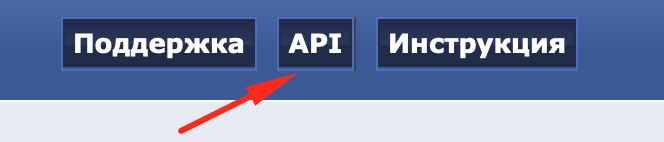 Кнопка API в кабинете sms.ru