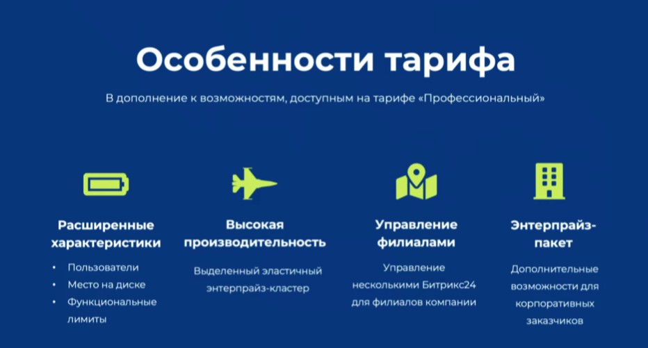 Особенности тарифа облачный Энтерпрайз Битрикс24 Особенности тарифа облачный Энтерпрайз Битрикс24