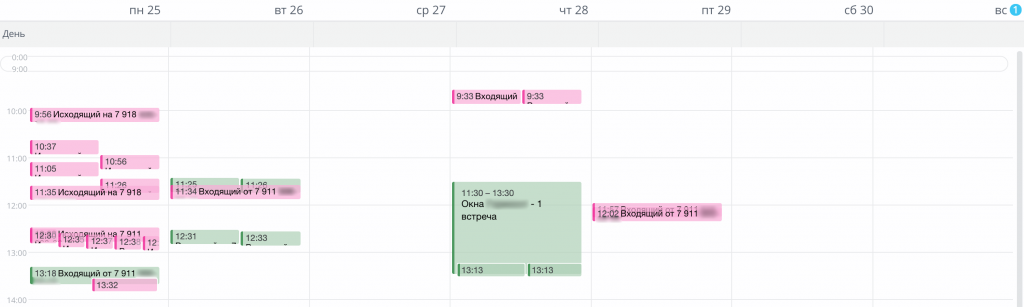 Вид отображения календаря Битрикс24 - неделя Вид отображения календаря Битрикс24 - неделя